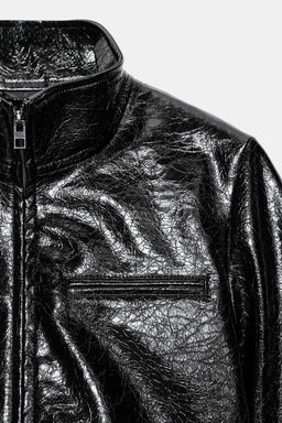 CHAQUETA CORTA EFECTO PIEL / Negro - Zara фото 5