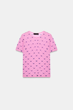 TOP LAZOS PUNTO FINO / Rosa fl?or - Zara фото 4