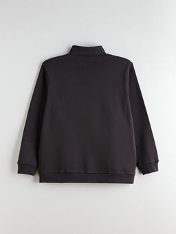 B?y?k Beden Dik Yaka Erkek Sweatshirt