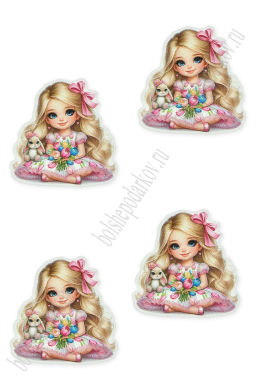 Кабошон-вырубка "Девочка" 3,5*3,5 см (10 шт) SF-7342, №30