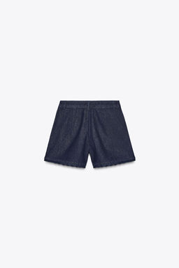 1975 LACE DENIM BERMUDA SHORTS - Zara фото 5