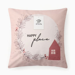Чехол на подушку «Этель» Happy place, 40×40 см, велюр