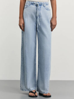 Джинсы wide leg с регулируемым поясом / Zarina  фото 2