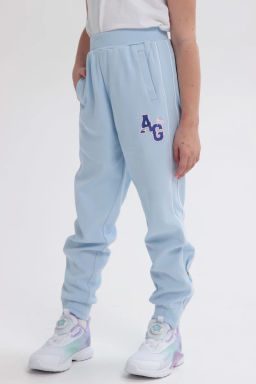 Брюки трикотажные голубой