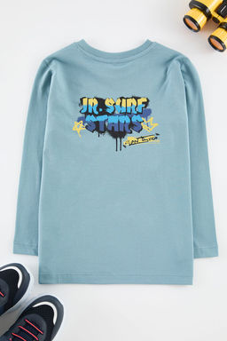 Mavi Erkek Cocuk S?rt Bask?l? Orme T-Shirt TKDAW25TS00031 - Trendyolmilla фото 2