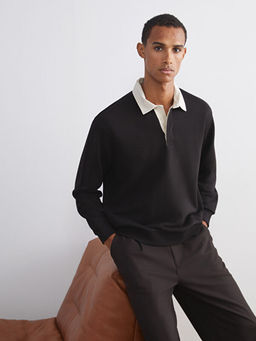 Polo Yaka Erkek Sweatshirt