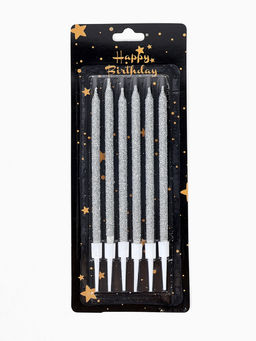 Цена за 2 шт. Свечи для торта «Твой день», 6 шт, серебро