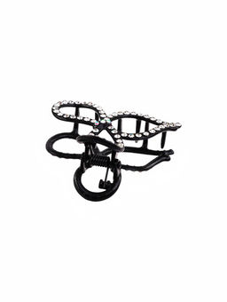 Цена за 6 шт. Крабик для волос «Джун», бант, 4.5 см, чёрный