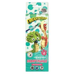 ВКФ Гигантозавр GGZ-WCP-6018 Набор акварельных карандашей заточенный 8 х 18 цв