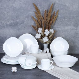 Столовый набор 31 предмет квадратный с чайным набором / 19/8957595 (WHITE) - Галеонтрейд фото 2