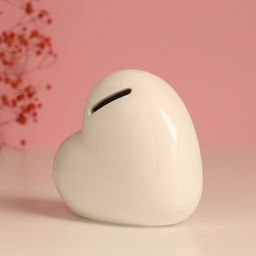 Копилка для денег Сердце. На постройку будущего, керамика, бела, я 10.5?5?9.5 см