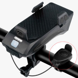 Фонарь передний COMIRON HOLDER ABS, IPX5; 3*T6 LED, 400lm 4800mAh USB индикатор заряда POWER BANK сигнал 130Дб крепление смартфона чёрный /уп 20/80/ - Галеонтрейд фото 5