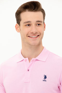 Мужская светло-розовая базовая футболка - U.s. polo assn фото 4