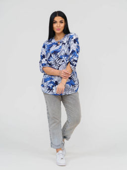 Туника женская, цвет синий белый