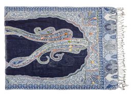 Палантин с вышивкой (шерсть 100%) № Тк903/78 - Ганг фото 2