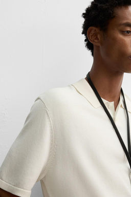 COTTON-BLEND KNIT POLO SHIRT - Zara фото 6