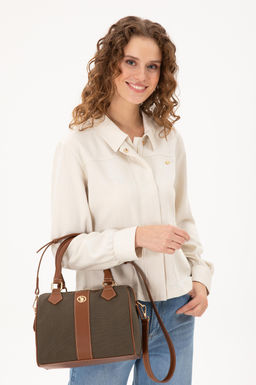 Женская сумка через плечо из парусины цвета хаки Неожиданная скидка в корзине