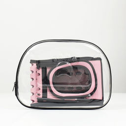 Переноска для животных прозрачная, 42*32*28 см, розовая - Пижон фото 15