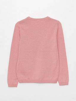 Bisiklet Yaka Desenli Uzun Kollu K?z ?ocuk Triko Kazak - Waikiki фото 2