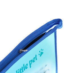 Папка для тетрадей А4, 245 х 340 х 50 мм, молния сверху, ламинированный картон, Серый котёнок на полу - Calligrata фото 3