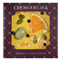 Шоколад белый с украшением Лимон и меренги 35 гр