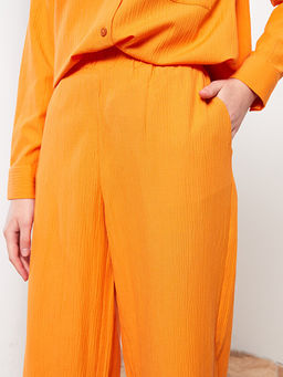 Kad?n Beli Lastikli D?z Pantolon