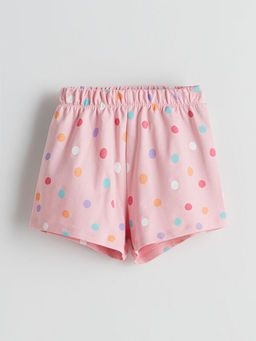 Beli Lastikli Bask?l? K?z ?ocuk ?ort 2li