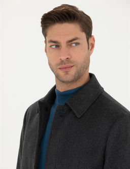 Antrasit Y_n Kar___ml_ Slim Fit Ka_e Kaban - Pierre cardin фото 2