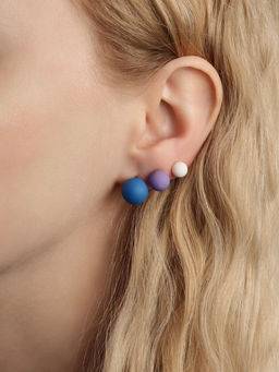 Серьги пусеты QF «Рэйчел», 15 пар, бусины d=6-10 мм, цвет МИКС