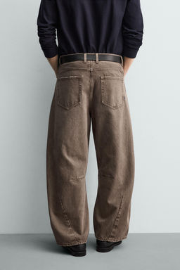 PANTAL?N BARREL FIT / Marr?n - Zara фото 3