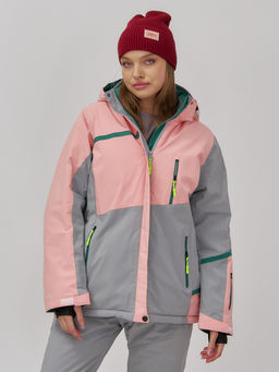 Горнолыжный костюм женский зимний персикового цвета 0709_1P - Chunmai фото 11