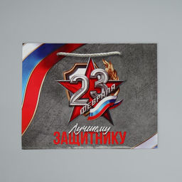 Цена за 2 шт. Пакет подарочный ламинированный, упаковка, С 23 февраля, MS 23?18?8 см