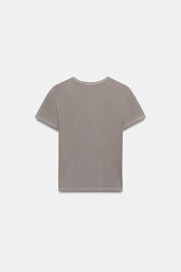 CAMISETA MANGA CORTA TEXTO / Gris - Zara фото 4