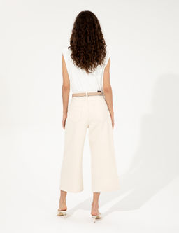 Bej Flare Cropped Jean Pantolon - Pierre cardin фото 4