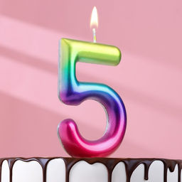 Цена за 3 шт. Свеча в торт «Цифра 5», 9 см