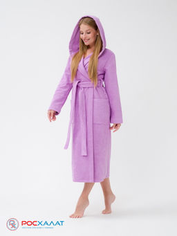 Женский халат с капюшоном сиреневый МЗ-06 (10)