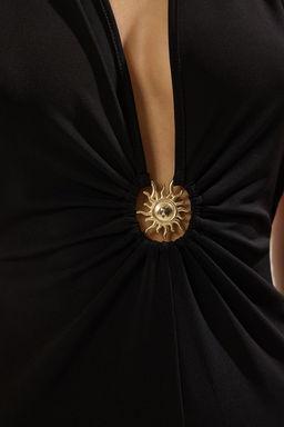 TRENDYOLMILLA Siyah Maxi Orme Aksesuarl? Plaj Elbisesi TBESS25EL00095 фото 3