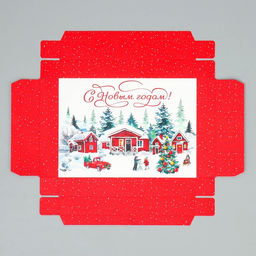 Цена за 2 шт. Коробка подарочная новогодняя складная «С Новым годом!», 21 х 15 х 7 см