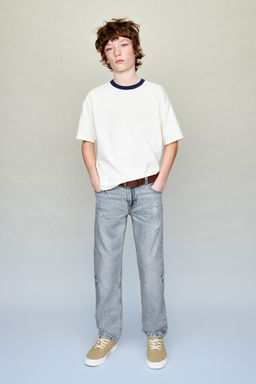 JEANS STRAIGHT ROTOS / Azul