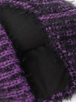 Шапка жен. шерсть+нейл+поли LB-A53064 black/violet