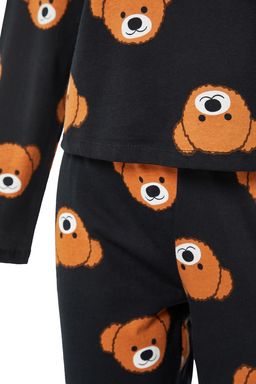 Trendyolmilla Siyah %100 Pamuklu Ay?c?kl? Orme Pijama Tak?m? THMAW23PT00514  фото 12