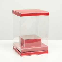 Коробка для цветов с вазой и PVC окнами складная, красный, 16 х 23 х 16 см - UPAK LAND фото 2