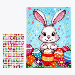 Цена за 2 шт. Аппликация жемчужными полубусинами «Пасха: зайка»