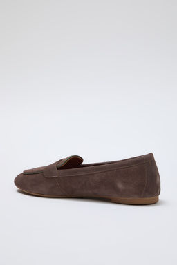 Trendyolmilla Shoes Vizon Hakiki Suet Badem Burun Duz Kad?n Loafer Ayakkab? TAKSS25LA00004 фото 7