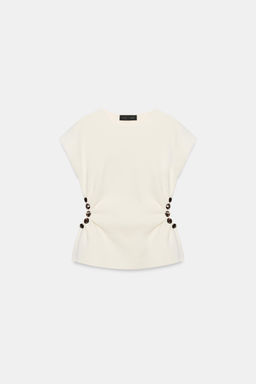TOP PUNTO CUT OUT BOLAS / Crudo - Zara фото 6