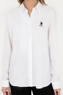 Женская белая рубашка с длинным рукавом - U.s. polo assn фото 13
