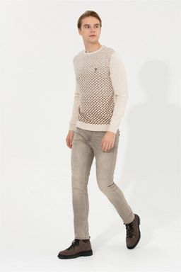 Мужской кремовый свитер из меланжевого трикотажа - U.s. polo assn фото 4