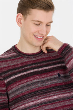 U. S. Polo Assn Мужской трикотажный свитер вишневого цвета с круглым вырезом - U.s. polo assn фото 9