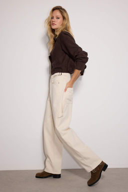 TRENDYOLMILLA Koyu Mavi More Sustainable Y?kama Efektli Bol Kesim Yuksek Bel Carpenter Skater Jeans TWOAW24JE00308 фото 16