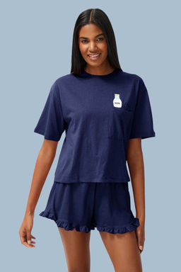 Trendyolmilla Pembe F?rf?rl? Bask?l? Sortlu Orme Pijama Tak?m? THMSS22PT0422  фото 53